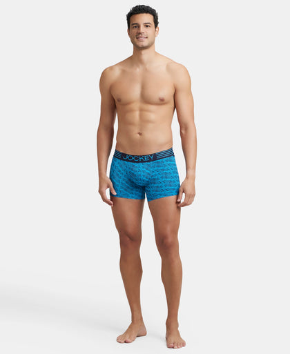 Microfiber Mesh Elastane Stretch Printed Performance Trunk with StayDry Technology - Tropical Sea