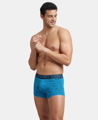 Microfiber Mesh Elastane Stretch Printed Performance Trunk with StayDry Technology - Tropical Sea