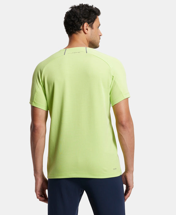 Super Combed Cotton Blend Graphic Printed Round Neck Half Sleeve T-Shirt with Stay Fresh Treatment - Green Glow Printed