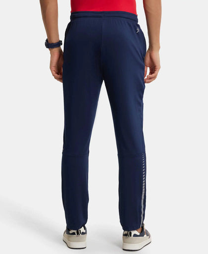 Microfiber Elastane Stretch Trackpant with Zipper Pockets and StayFresh Treatment - Navy-3