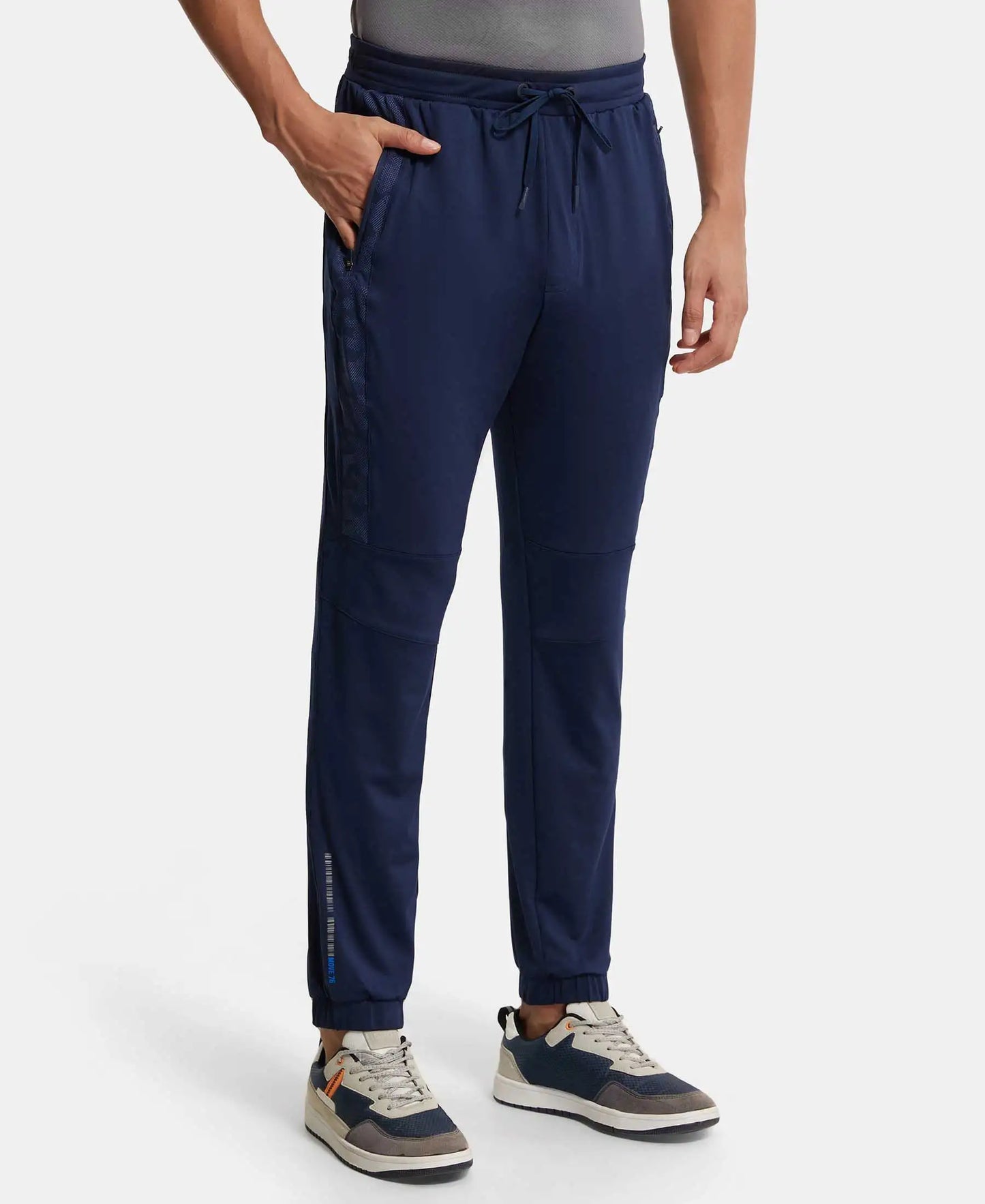 Microfiber Elastane Stretch Jogger with Zipper Pockets and StayDry Treatment - Navy-2