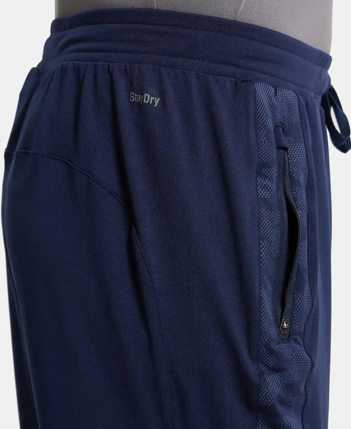 Microfiber Elastane Stretch Jogger with Zipper Pockets and StayDry Treatment - Navy-7