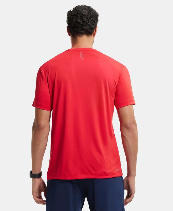 Microfiber Fabric Round Neck Half Sleeve T-Shirt with Breathable Mesh - Team Red-3