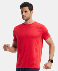 Microfiber Fabric Round Neck Half Sleeve T-Shirt with Breathable Mesh - Team Red-5