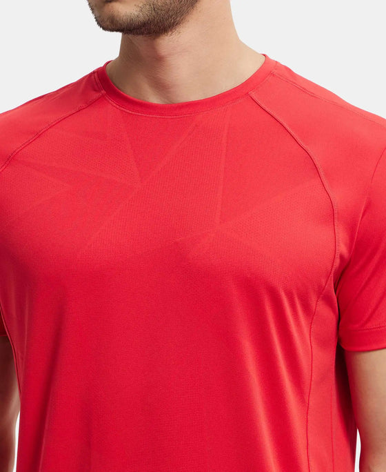 Microfiber Fabric Round Neck Half Sleeve T-Shirt with Breathable Mesh - Team Red-7