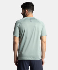 Pack of 2 Lightweight Microfiber Solid Round Neck Half Sleeve T-Shirt with Breathable Mesh - Navy & Iceberg Green