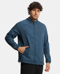 Microfiber Water Resistant Convertible Hoodie Jacket - Mid Night Navy-2