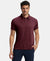 Recycled Microfiber Elastane Stretch Half Sleeve Polo T-Shirt with Breathable Mesh - Tawny Port