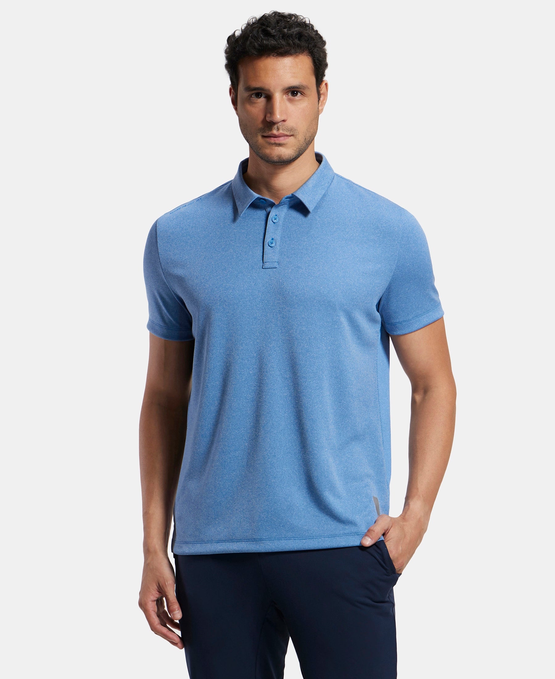 Buy Recycled Microfiber Elastane Stretch Half Sleeve Polo T-Shirt with ...