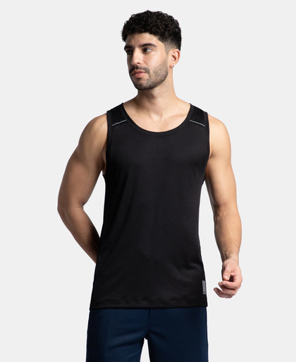 Pack of 2 Lightweight Microfiber Solid Tank Top with Breathable Mesh - Navy & Black