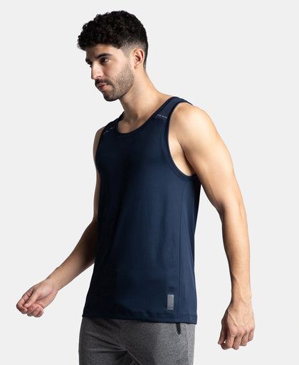 Pack of 2 Lightweight Microfiber Solid Tank Top with Breathable Mesh - Navy & Black