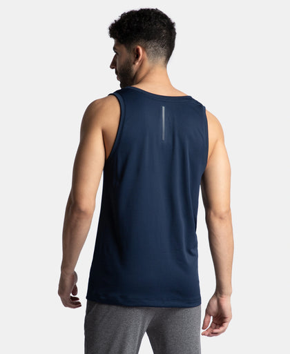 Pack of 2 Lightweight Microfiber Solid Tank Top with Breathable Mesh - Navy & Black