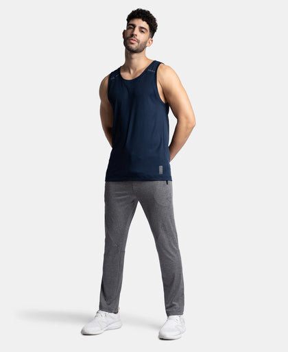 Pack of 2 Lightweight Microfiber Solid Tank Top with Breathable Mesh - Navy & Black