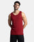 Lightweight Microfiber Solid Tank Top with Breathable Mesh - Sundried Tomato