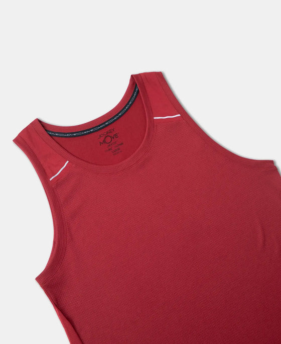 Lightweight Microfiber Solid Tank Top with Breathable Mesh - Sundried Tomato