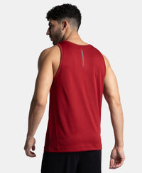 Lightweight Microfiber Solid Tank Top with Breathable Mesh - Sundried Tomato