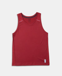 Lightweight Microfiber Solid Tank Top with Breathable Mesh - Sundried Tomato