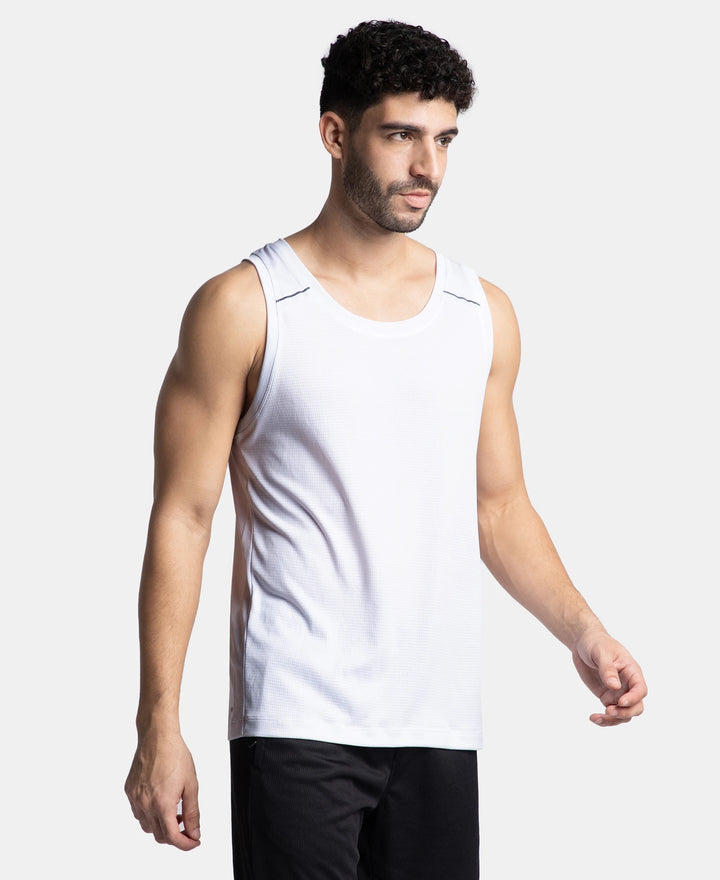 Pack of 2 Lightweight Microfiber Solid Tank Top with Breathable Mesh - Black & White