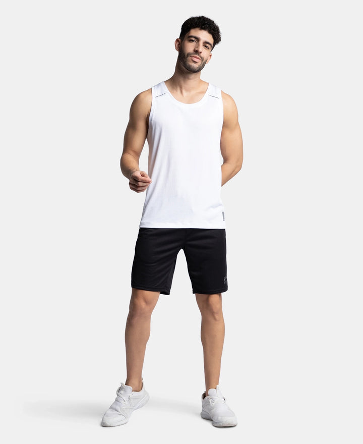 Pack of 2 Lightweight Microfiber Solid Tank Top with Breathable Mesh - Black & White