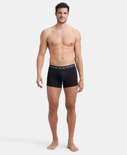 Super Combed Cotton Elastane Stretch Solid Trunk with Ultrasoft Waistband - Black-4