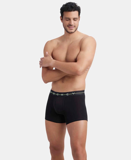 Super Combed Cotton Elastane Stretch Solid Trunk with Ultrasoft Waistband - Black-5