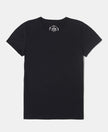 Girl's Super Combed Cotton Solid Short Sleeve T-Shirt - Black