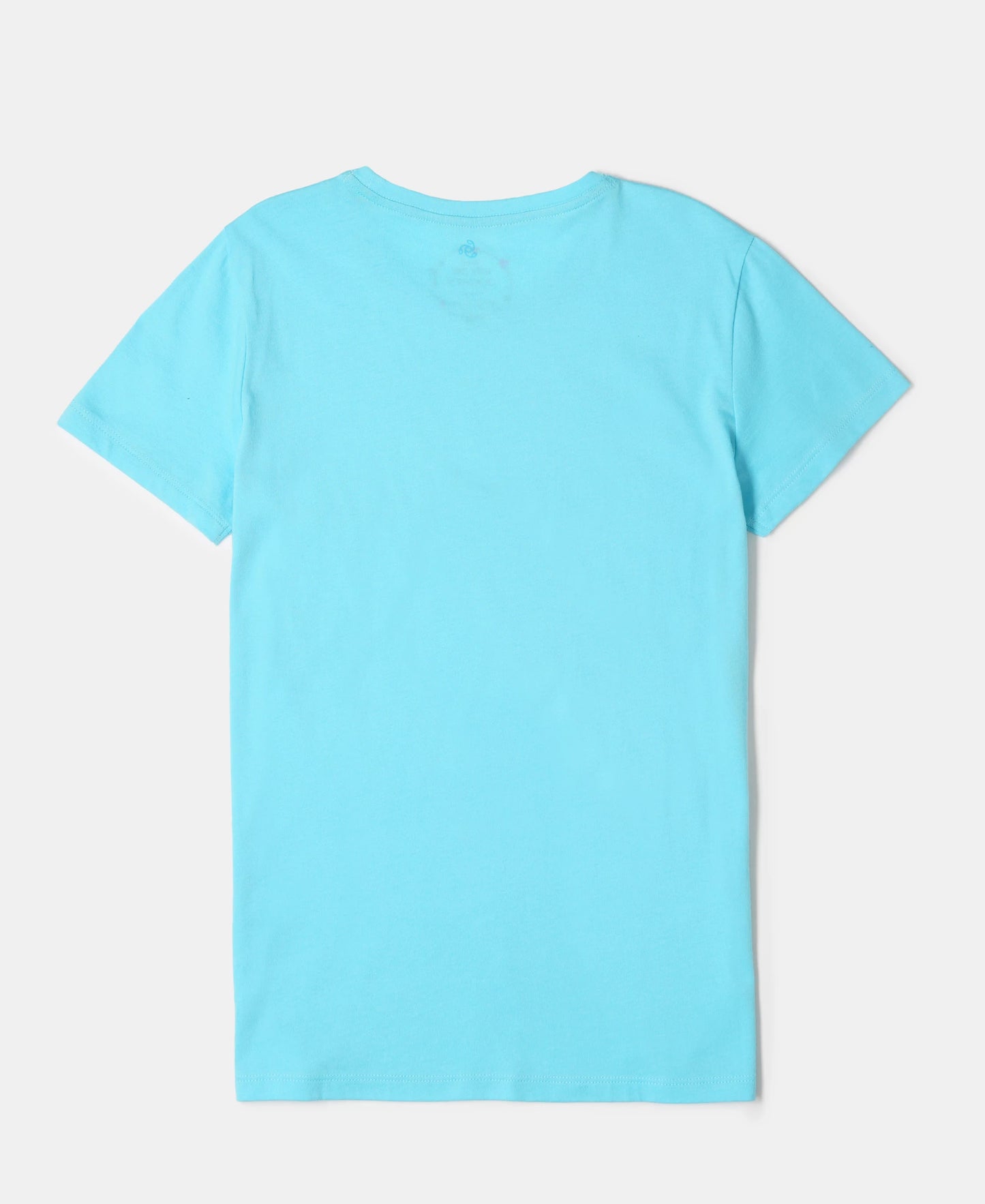 Girl's Super Combed Cotton Solid Short Sleeve T-Shirt - Blue Radiance