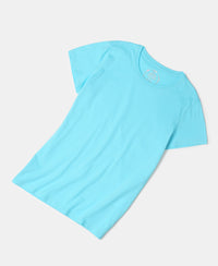 Girl's Super Combed Cotton Solid Short Sleeve T-Shirt - Blue Radiance