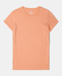 Girl's Super Combed Cotton Solid Short Sleeve T-Shirt - Coral Reef