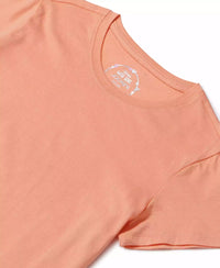 Girl's Super Combed Cotton Solid Short Sleeve T-Shirt - Coral Reef