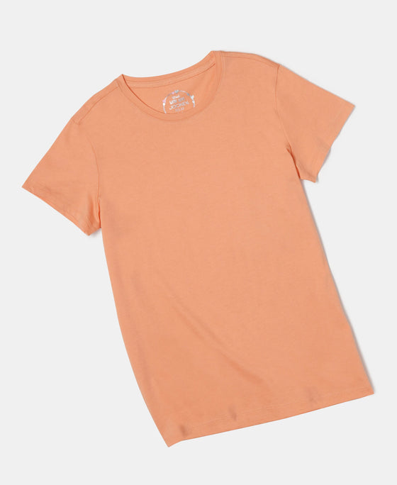 Girl's Super Combed Cotton Solid Short Sleeve T-Shirt - Coral Reef