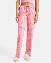 Super Combed Cotton Printed Pyjama with Side Pockets - Brandied Apricot