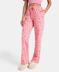 Super Combed Cotton Printed Pyjama with Side Pockets - Brandied Apricot