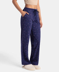 Super Combed Cotton Printed Pyjama with Side Pockets - Classic Navy