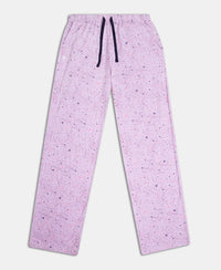 Super Combed Cotton Printed Pyjama with Side Pockets - Pastel Lilac