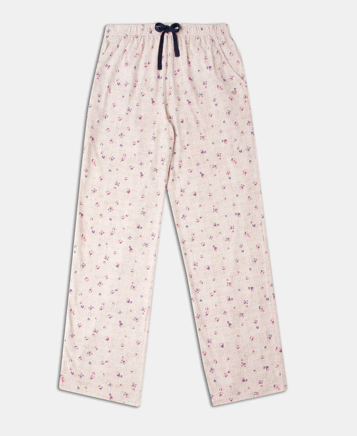 Super Combed Cotton Printed Pyjama with Side Pockets - Vapour Blue