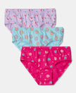 Super Combed Cotton Printed Panty with Ultrasoft Waistband - Angel Blue, Beetroot Pink & Lavendula (Pack of 3)