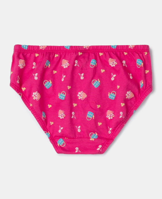 Super Combed Cotton Printed Panty with Ultrasoft Waistband - Angel Blue, Beetroot Pink & Lavendula (Pack of 3)