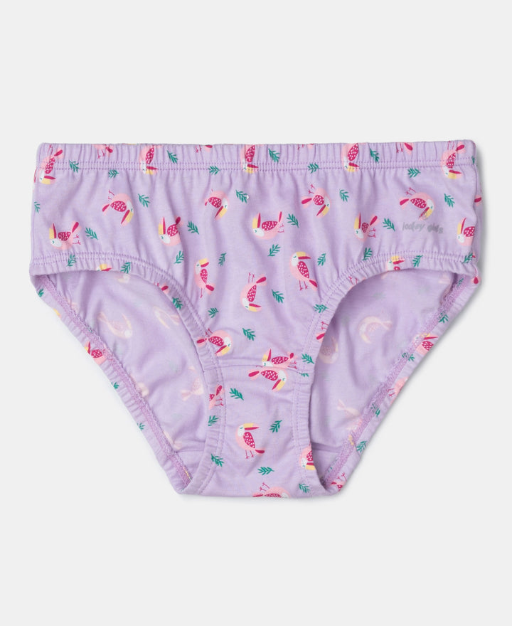 Super Combed Cotton Printed Panty with Ultrasoft Waistband - Angel Blue, Beetroot Pink & Lavendula (Pack of 3)