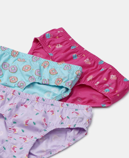 Super Combed Cotton Printed Panty with Ultrasoft Waistband - Angel Blue, Beetroot Pink & Lavendula (Pack of 3)