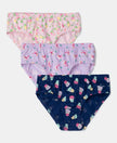 Super Combed Cotton Printed Panty with Ultrasoft Waistband - Fairy Tale, Blue Depths & Lavendula (Pack of 3)