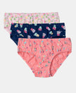 Super Combed Cotton Printed Panty with Ultrasoft Waistband - Fairy Tale, Salmon Rose & Blue Depths (Pack of 3)