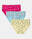 Super Combed Cotton Printed Panty with Ultrasoft Waistband - Lemon Meringue, Beetroot Pink & Angel Blue (Pack of 3)