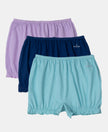 Super Combed Cotton Bloomers with Ultrasoft Waistband - Blue Depths, Lavendula & Angel Blue (Pack of 3)