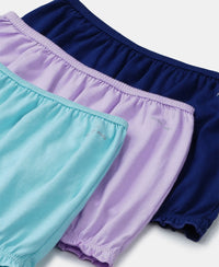 Super Combed Cotton Bloomers with Ultrasoft Waistband - Blue Depths, Lavendula & Angel Blue (Pack of 3)