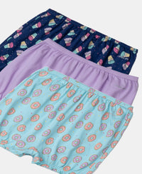 Super Combed Cotton Bloomers with Ultrasoft Waistband - Blue Depths, Lavendula & Angel Blue (Pack of 3)