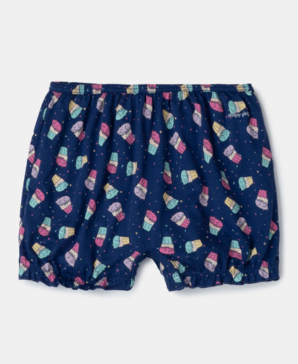 Super Combed Cotton Printed Bloomers with Ultrasoft Waistband - Blue Depths & Salmon Rose (Pack of 2)