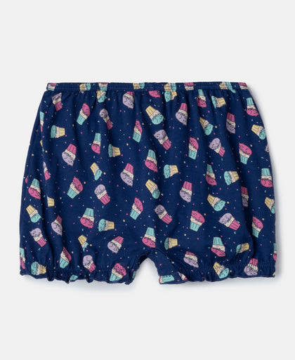 Super Combed Cotton Printed Bloomers with Ultrasoft Waistband - Blue Depths & Salmon Rose (Pack of 2)