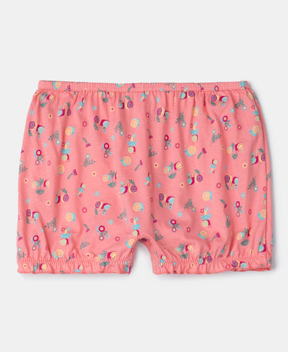 Super Combed Cotton Printed Bloomers with Ultrasoft Waistband - Blue Depths & Salmon Rose (Pack of 2)