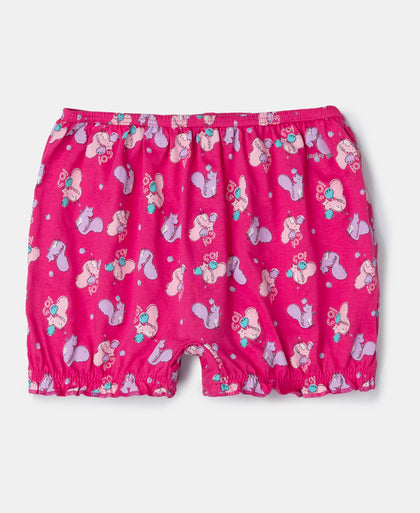 Super Combed Cotton Printed Bloomers with Ultrasoft Waistband - Beetroot Pink & Blue Depths (Pack of 2)